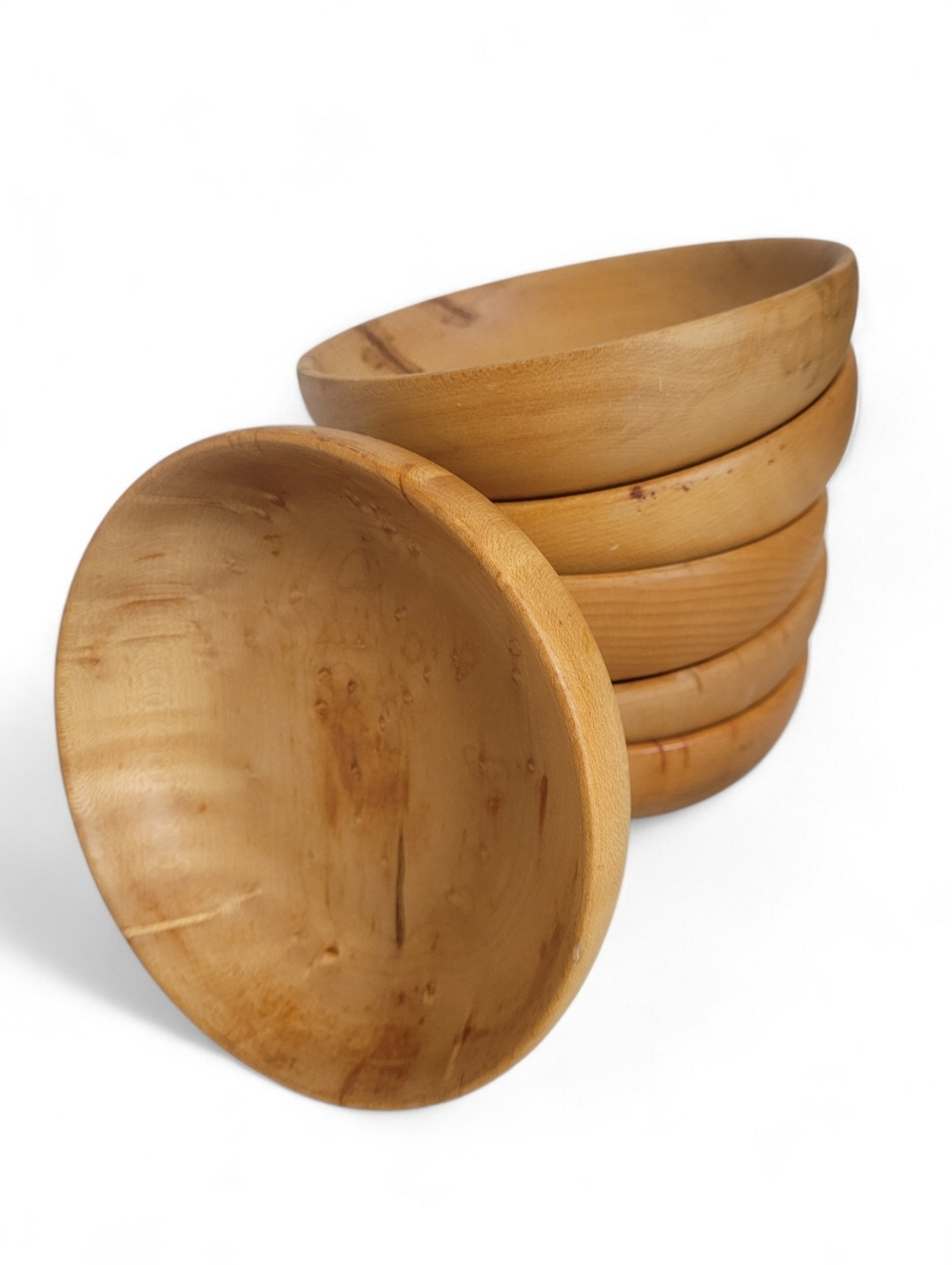 Vintage Lesco Hand Carved Maple Wood Bowl Set